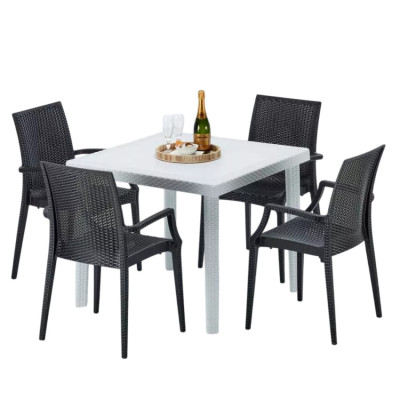 Set tavolo 90x90 cm + 4 sedie Boulevardier