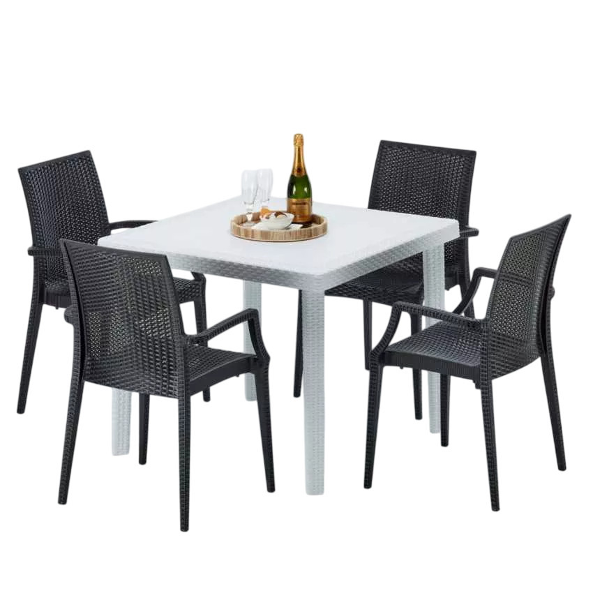 Set tavolo 90x90 cm + 4 sedie Boulevardier