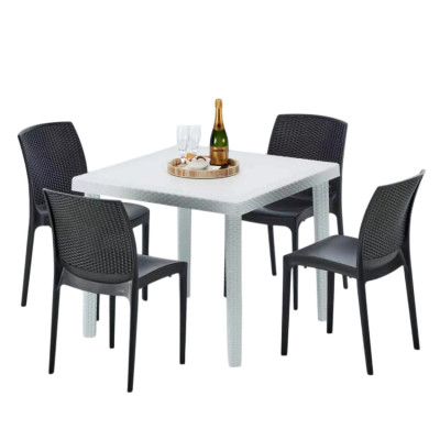Set tavolo 90x90 cm + 4 sedie Dark and Stormy