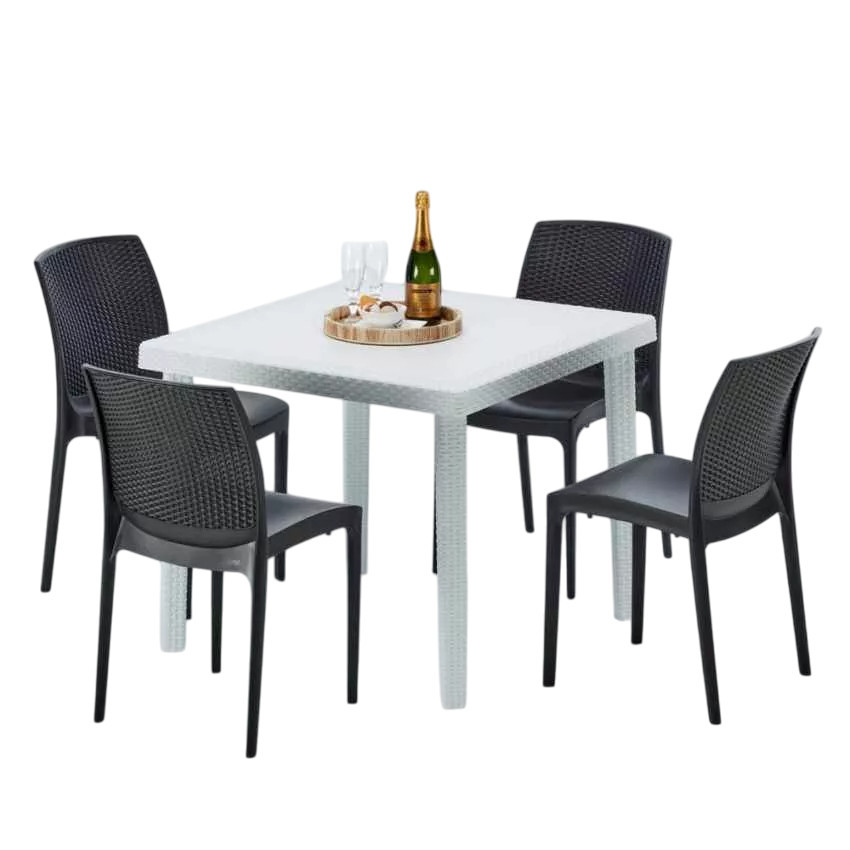 Set tavolo 90x90 cm + 4 sedie Dark and Stormy