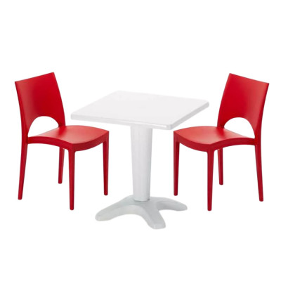 Set tavolo 70x70 cm + 2 sedie bar Tom Collins