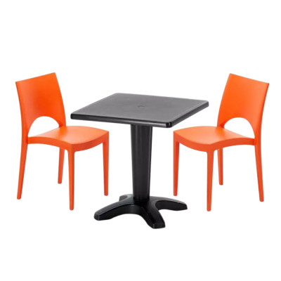 Set tavolo 70x70 cm + 2 sedie Paloma