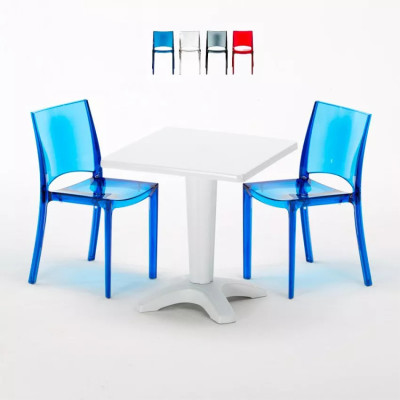 Set tavolo e 2 sedie in policarbonato Negroni