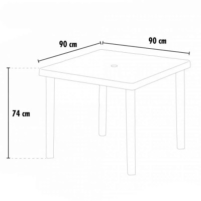 Set tavolo quadrato 90x90 cm + 4 sedie Martini