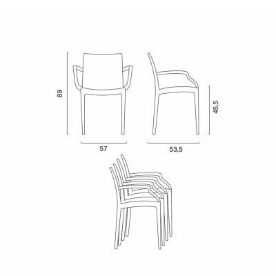 Set tavolo quadrato beige + 4 sedie Margarita