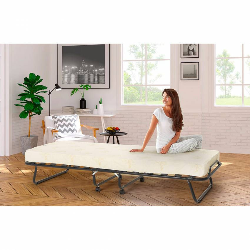 Lettino pieghevole 80x180 cm in microfibra e doghe – Piuma