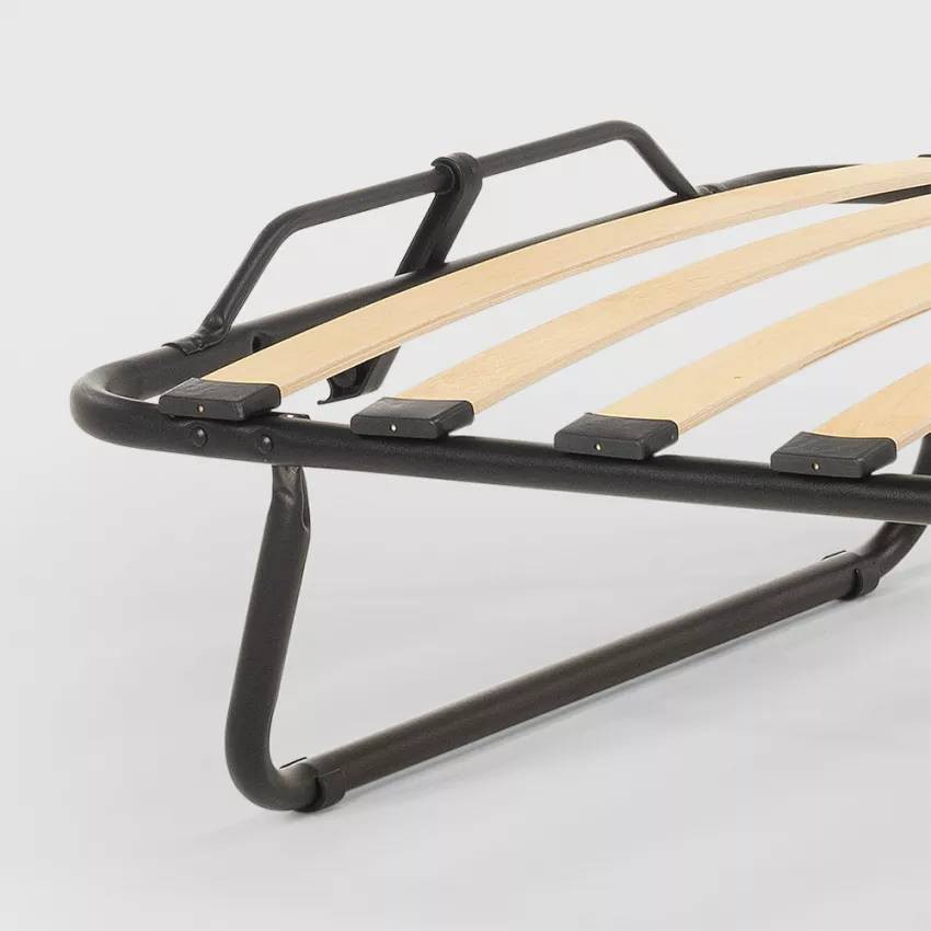 Lettino pieghevole 80x180 cm in microfibra e doghe – Piuma