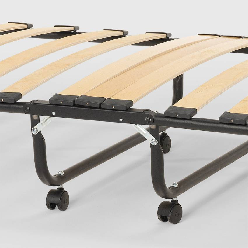 Lettino pieghevole 80x180 cm in microfibra e doghe – Piuma