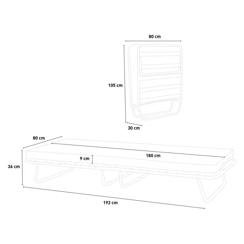 Lettino pieghevole 80x180 cm in microfibra e doghe – Piuma