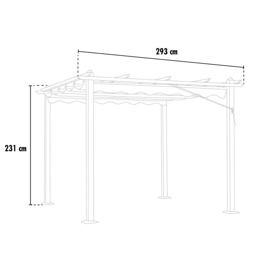 Pergola da giardino 3x3 alluminio Alba - Eleganza resistenza