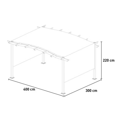Pergola rettangolare alluminio 3x4 Stella - Design qualità