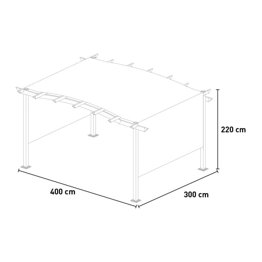 Pergola rettangolare alluminio 3x4 Stella - Design qualità
