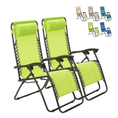 Set 2 sdraio pieghevoli Cancún leggere e confortevoli
