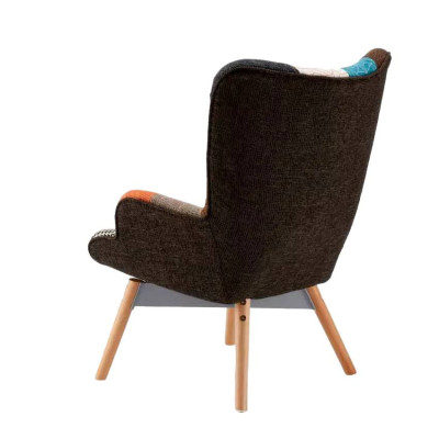 Poltrona patchwork in stile retrò Andromeda in legno robusto Andromeda