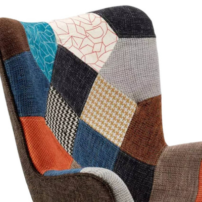 Poltrona patchwork in stile retrò Andromeda in legno robusto Andromeda