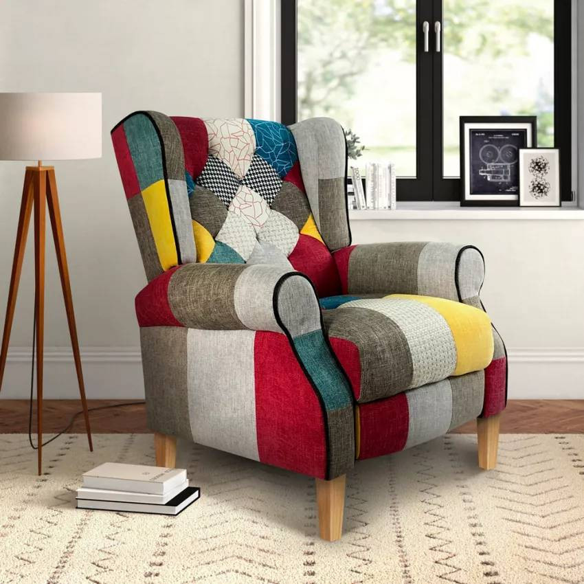 Poltrona bergère reclinabile di design moderno confortevole Urano