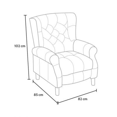 Poltrona bergère reclinabile di design moderno confortevole Urano
