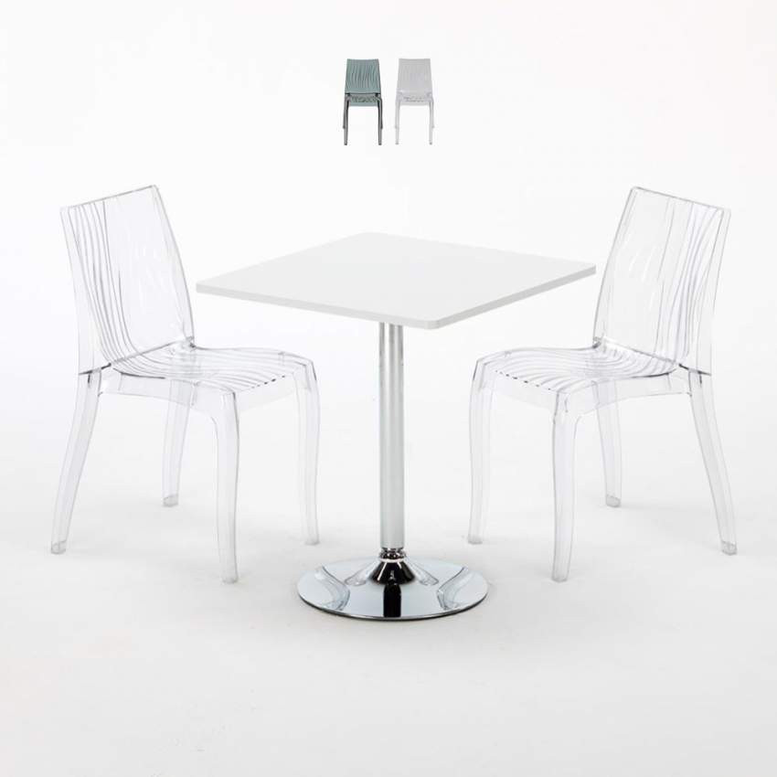 Set tavolo 70x70cm + 2 sedie colorate Lemon Drop Martini