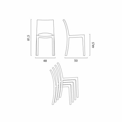 Set tavolo rotondo bianco 70x70cm + 2 sedie Mint Mojito