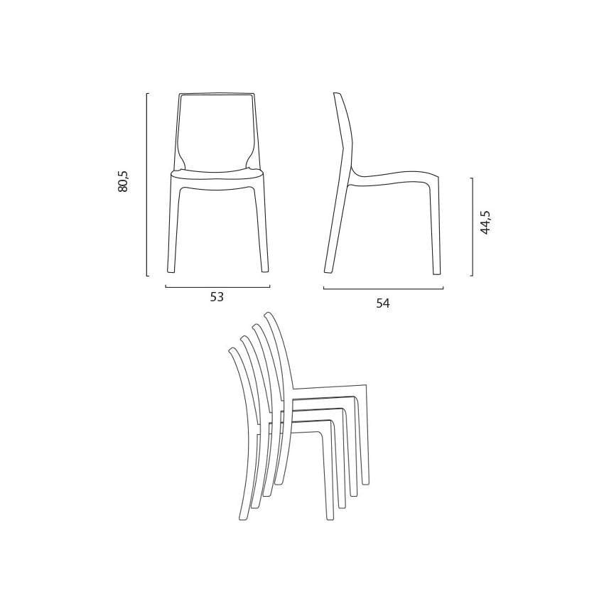 Set tavolo 70x70cm + 2 sedie per bar e caffè Shandy