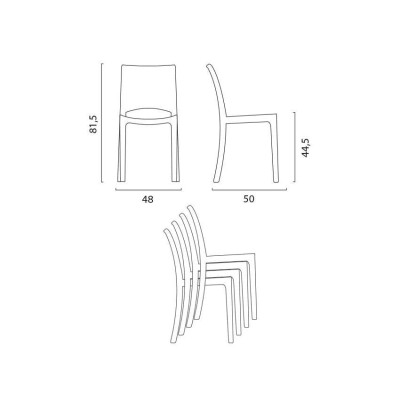 Set tavolo 70x70cm + 2 sedie per bar Bellini