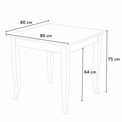 Set tavolo quadrato legno + 4 sedie interni Rattlesnake