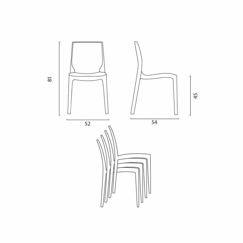 Set tavolo rotondo bianco 70x70cm + 2 sedie Cointreaupolitan