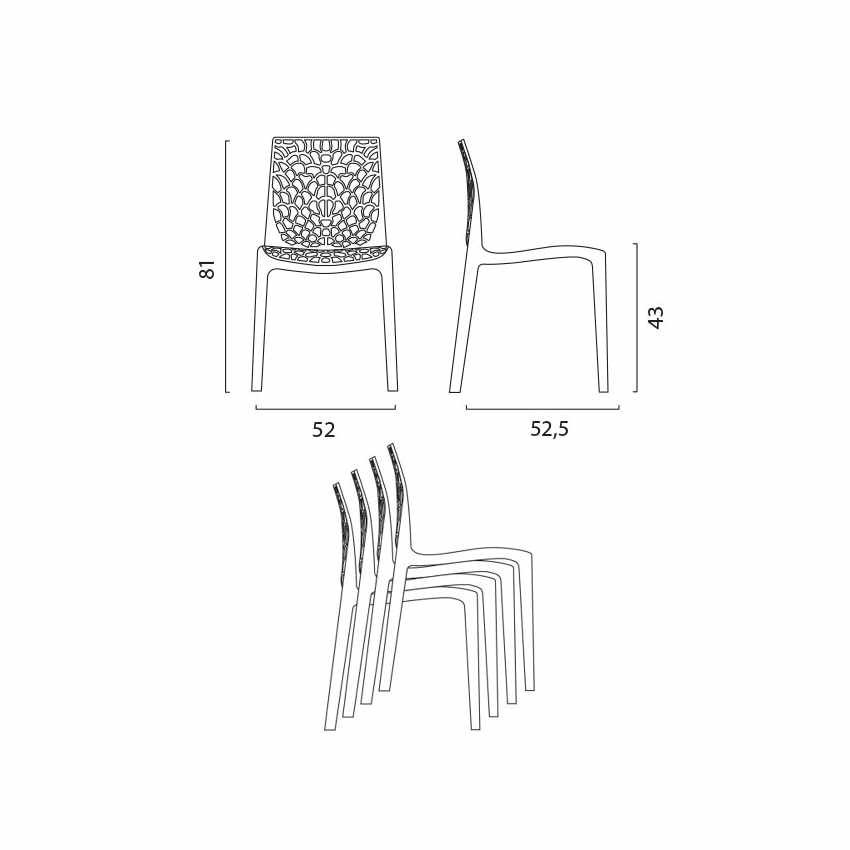 Set tavolo rotondo bianco 70x70cm + 2 sedie Caramel Apple Martini