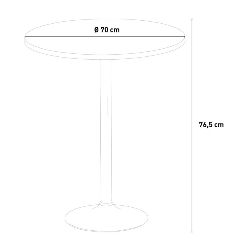 Set tavolo rotondo bianco 70x70cm + 2 sedie Caramel Apple Martini