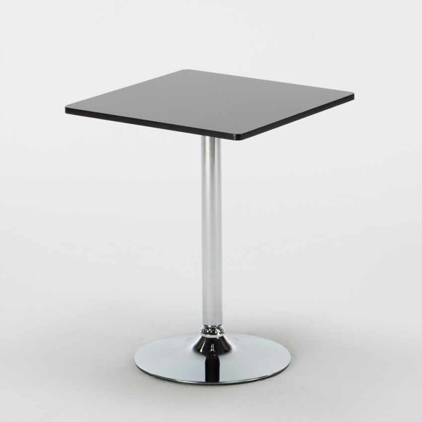 Set tavolo quadrato nero 70x70cm + 2 sedie vintage Old Fashioned