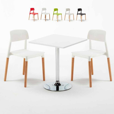 Set tavolo quadrato bianco 70x70cm + 2 sedie The Last Word