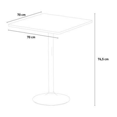Set tavolo quadrato nero 70x70cm + 2 sedie Screwdriver