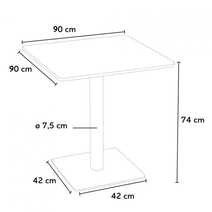 Set tavolo quadrato 90x90cm + 4 sedie bar Applejack