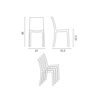 Set tavolo quadrato 90x90cm + 4 sedie polyrattan Lemonade Mojito