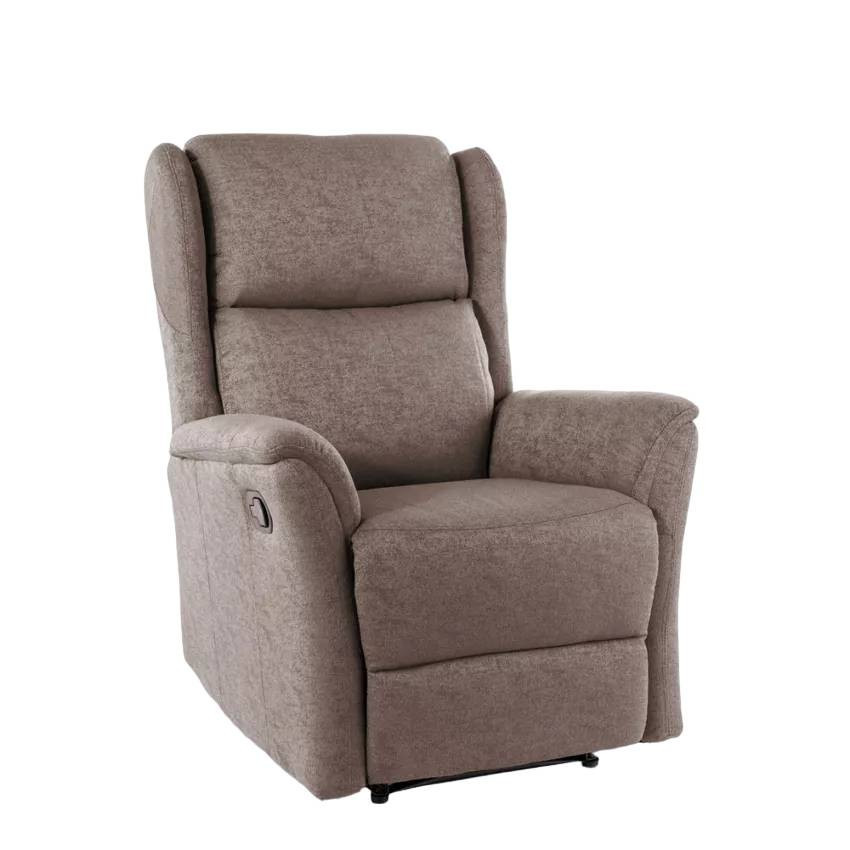 Poltrona relax reclinabile manuale in tessuto con poggiapiedi Apollo