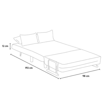 Poltrona convertibile robusta in tessuto letto Luna