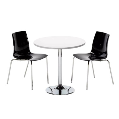 Set tavolo rotondo bianco 70x70cm + 2 sedie Tiki Punch