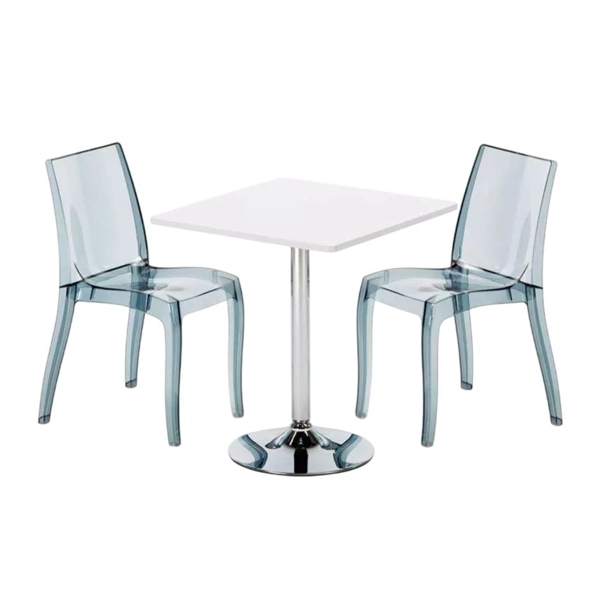 Set tavolo 70x70cm + 2 sedie colorate per bar Mai Tai