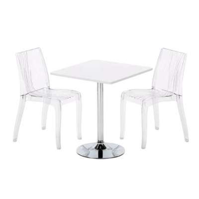 Set tavolo 70x70cm + 2 sedie colorate Lemon Drop Martini