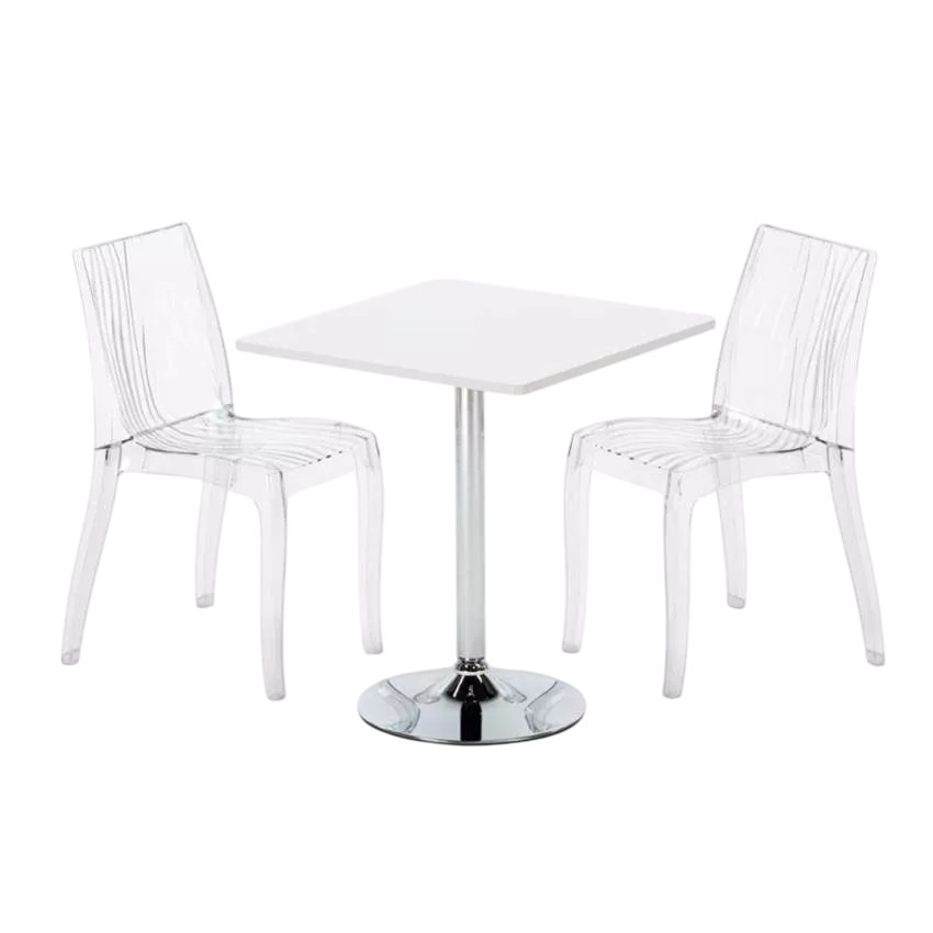 Set tavolo 70x70cm + 2 sedie colorate Lemon Drop Martini