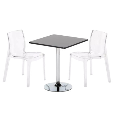 Set tavolo 70x70cm + 2 sedie per bar e caffè Shandy