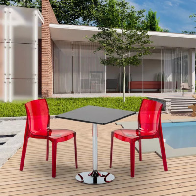 Set tavolo 70x70cm + 2 sedie per bar e caffè Shandy