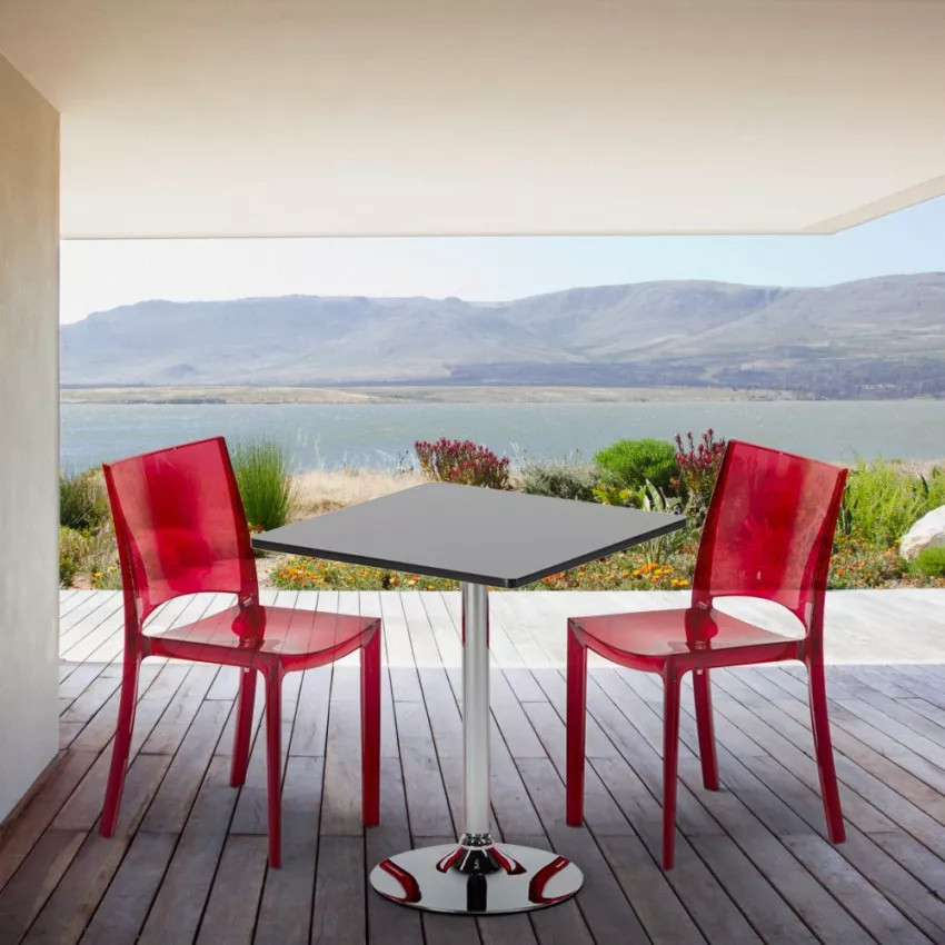 Set tavolo 70x70cm + 2 sedie colorate Pimm's Cup