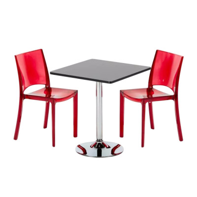 Set tavolo 70x70cm + 2 sedie colorate Pimm's Cup