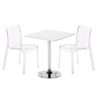 Set tavolo 70x70cm + 2 sedie colorate Kir Royale