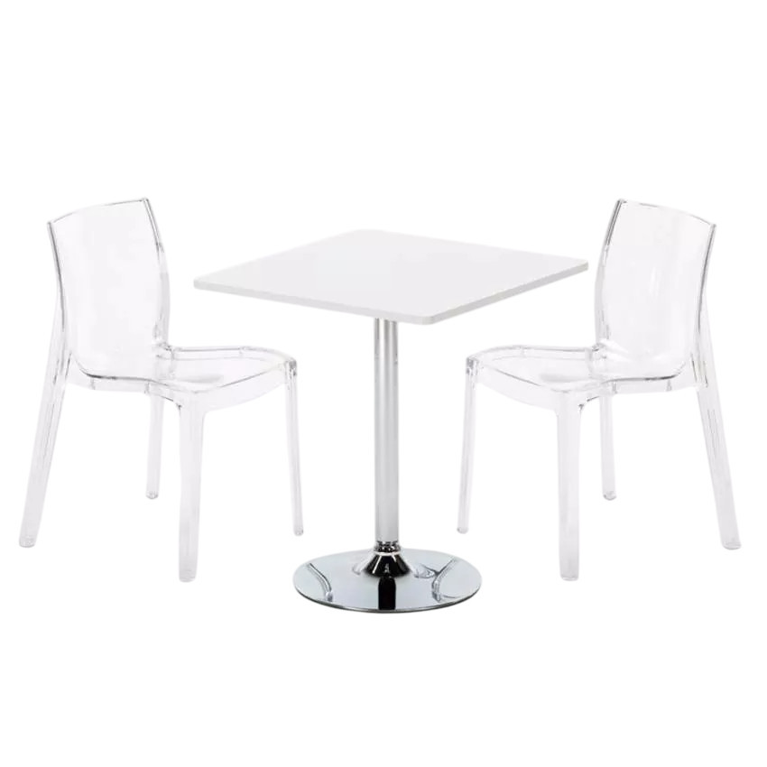 Set tavolo 70x70cm + 2 sedie colorate Kir Royale