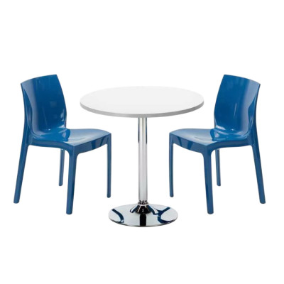 Set tavolo rotondo bianco 70x70cm + 2 sedie Cointreaupolitan