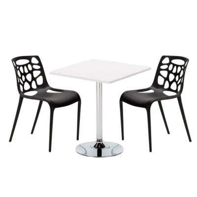 Set tavolo quadrato 70x70cm + 2 sedie caffè Rum Runner
