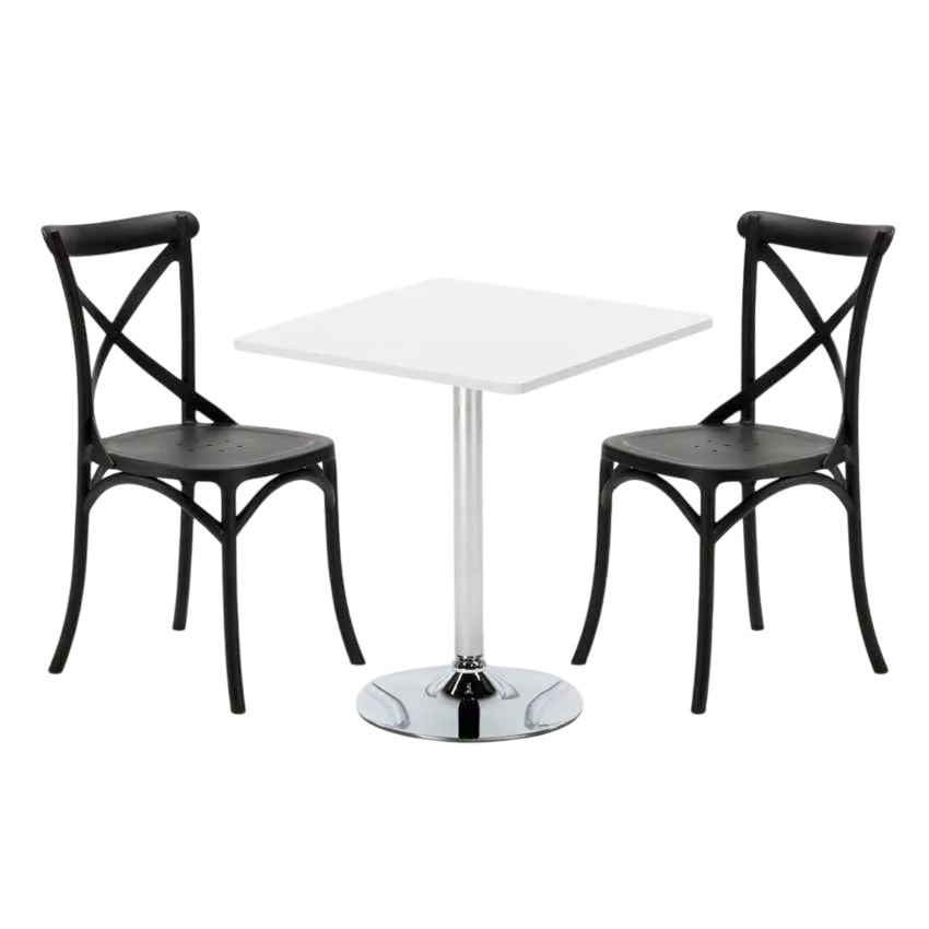 Set tavolo 70x70cm + 2 sedie interni vintage Island Breeze