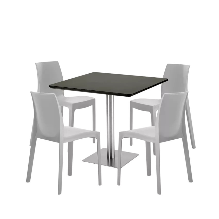 Set tavolo quadrato 90x90cm + 4 sedie bar Applejack